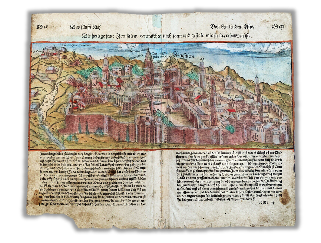 A rare map of the city of Jerusalem